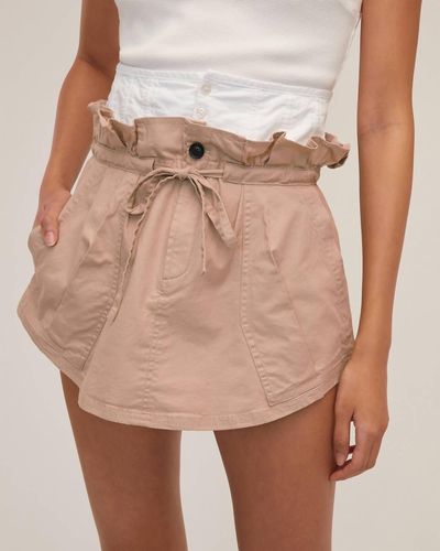 Marissa Webb Layla Contrast Corset Skirt In White Sandshell Combo - Brown