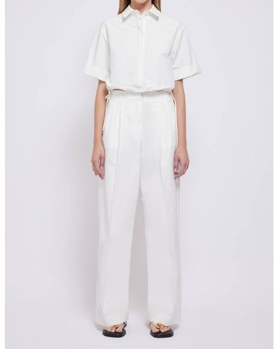 Jonathan Simkhai Ryett Short Sleeve Cropped Shirt - White