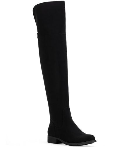 Sun & Stone Allicce Faux Leather Tall Over-the-knee Boots - Black