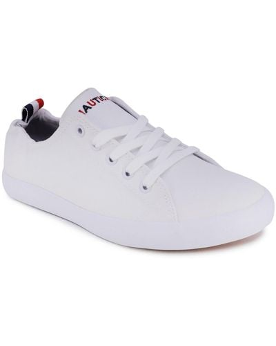 Nautica Akila Round Toe Lace Up Casual And Fashion Sneakers - White