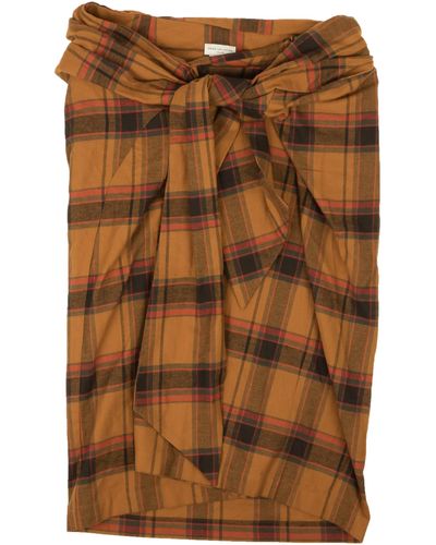 Dries Van Noten Turmeric Orange Senma Wrap Skirt - Brown