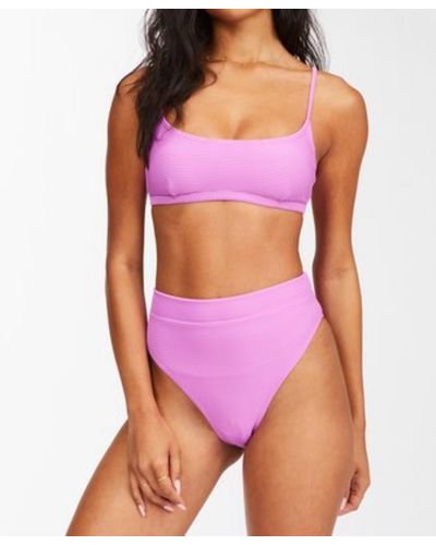Billabong Tan Lines Avery Mini Crop Bikini Top - Purple