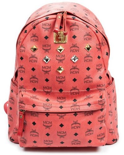 MCM Medium Stark Studs Backpack - Red