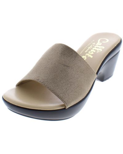 Callisto Lima Metallic Sandals Mules - Gray