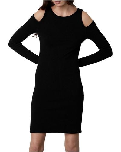 Velvet By Graham & Spencer Cold Shoulder Knit Mini Dress - Black