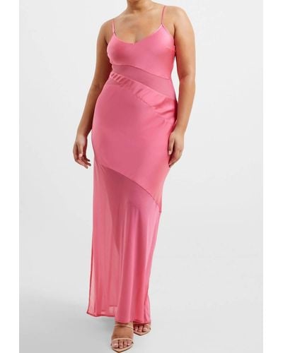 French Connection Inu Satin Strappy Dress - Pink