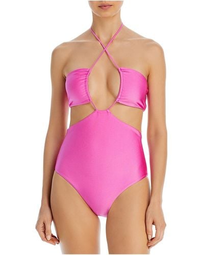 JADE Swim Cut-out Nylon One-piece Swimsuit - Pink