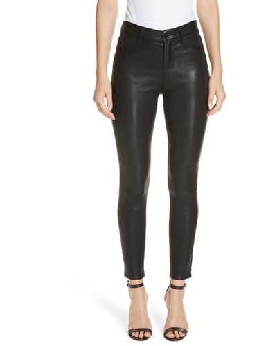 L'Agence Adelaide Skinny Leather Pant - Black