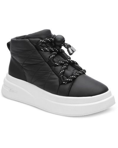 Ash Igloo Leather Chunky Casual And Fion Sneakers - Black