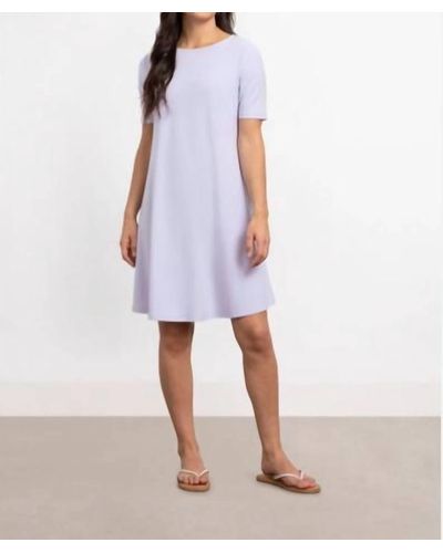 Sympli Trapeze Short Sleeve Dress - White