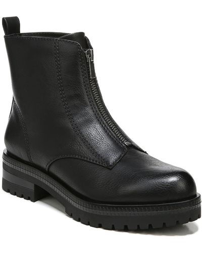 LifeStride Sanibelle Leather Water Resistant Ankle Boots - Black