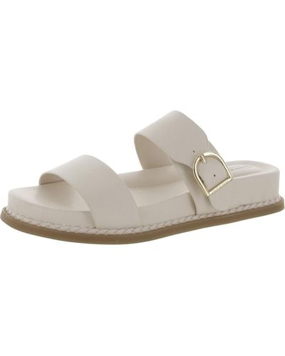 Giani Bernini Gianaa Faux Leather Slide Sandals - White