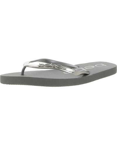 Bebe Embellished Slide Flip-flops - Gray