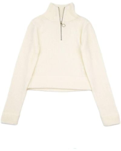 8apart Lulu Half-zip Pullover Sweater - White