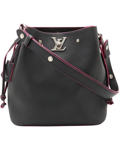 Louis Vuitton Lockme Bucket Leather Shoulder Bag (pre-owned) - Black
