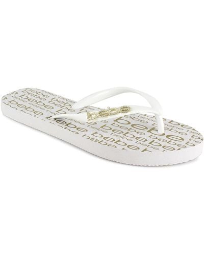 Bebe Samirah Flip-flops Slip On Thong Sandals - White