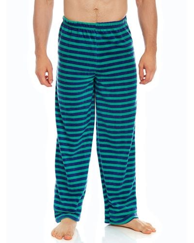 Leveret Fleece Pajama Pants Striped - Blue