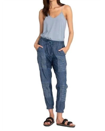 Johnny Was Luisa Embroidered Jogger - Blue