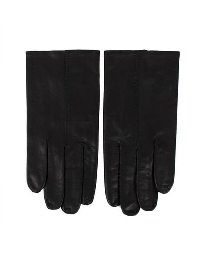 John Lobb Black Calfskin Leather Gloves