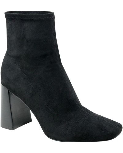 Charles David Turmoil Microsuede Square Toe Ankle Boots - Black