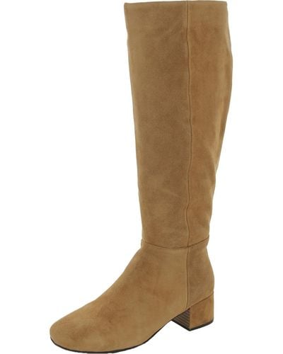 Gentle Souls Ella Stove Pipe Boot Leather Block Heel Knee-high Boots - Natural