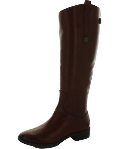 Sam Edelman Penny Leather Knee High Riding Boots - Brown