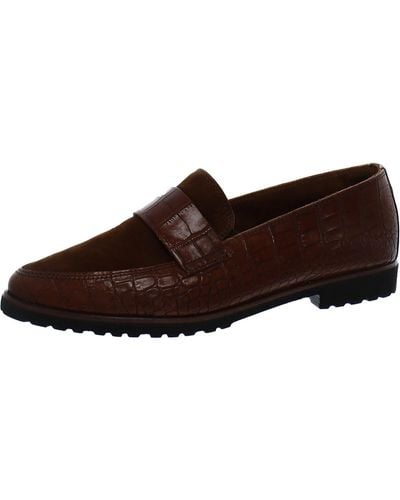 Paul Green Leather Slip-on Loafers - Brown