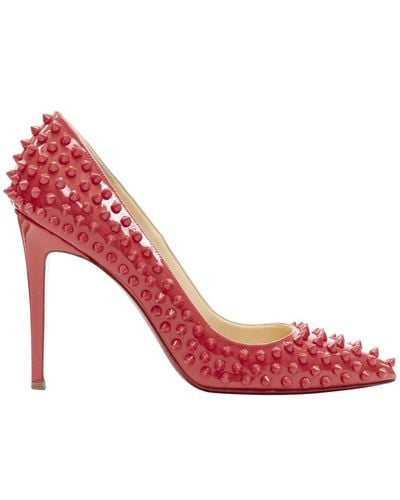 Christian Louboutin Pastel Pink Patent Spike Allover Stud Pigalle Pump