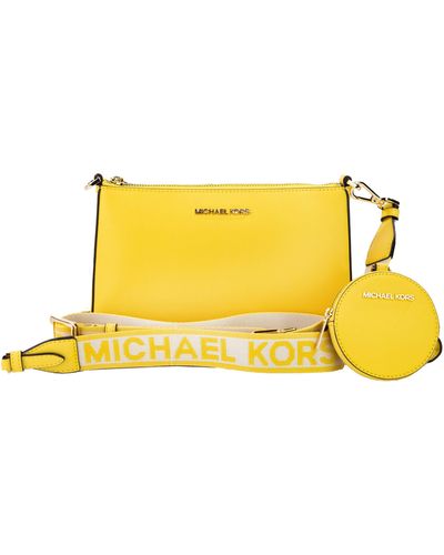 Michael Kors Jet Set Daffodil Vegan Crossbody Tech Attachment Bag Purse - Yellow