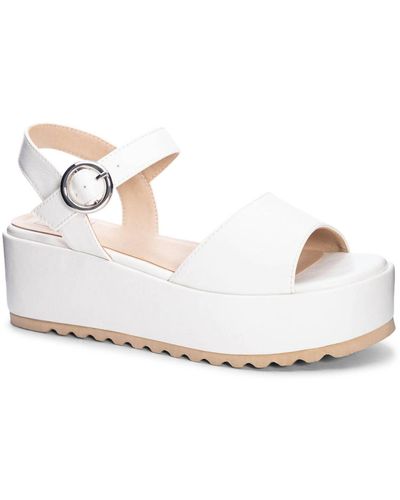 Chinese Laundry Jump Out Platform Sandal In White