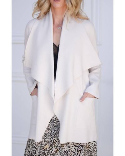 Cupcakes And Cashmere Marta Drape Front Cardigan - White