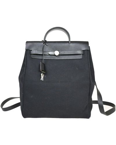 Hermès Herbag Canvas Backpack Bag (pre-owned) - Gray