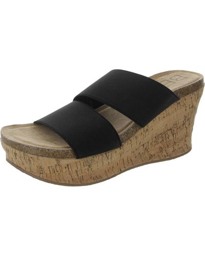 Matisse Slip On Open Toe Wedge Sandals - Brown