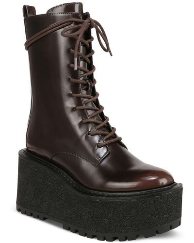 Circus by Sam Edelman Slater Faux Leather Casual Combat & Lace-up Boots - Black
