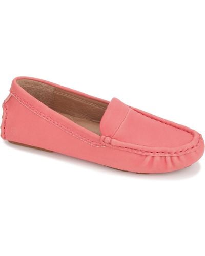 Gentle Souls Mina Driver Suede Slip On Loafers - Pink