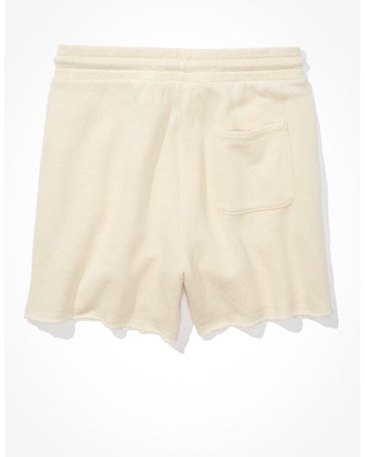 American Eagle Outfitters Ae Fleece Boyfriend Short - Natural
