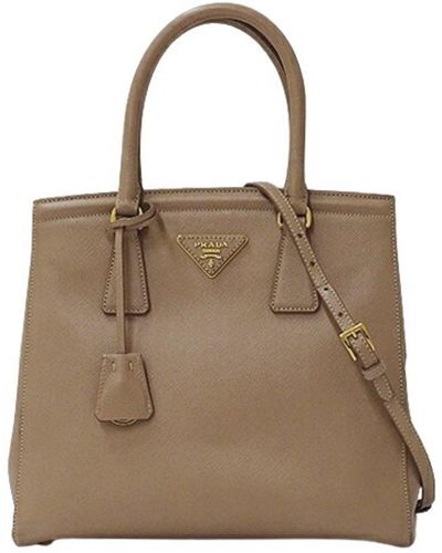 Prada Saffiano Leather Tote Bag (pre-owned) - Brown