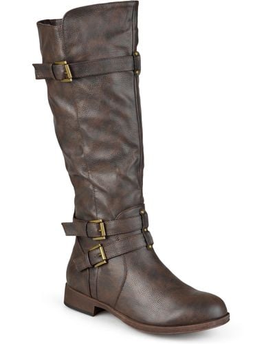 Journee Collection Collection Wide Calf Bite Boot - Brown