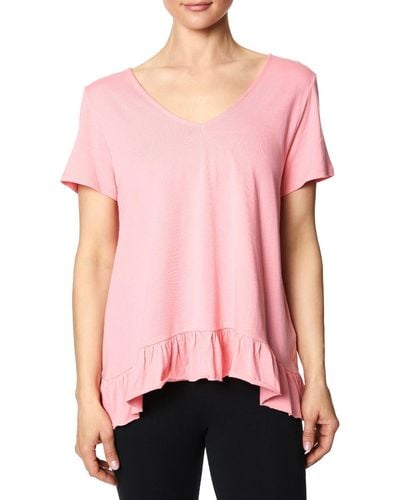 Betsey Johnson Casual Flounce Pullover Top - Pink