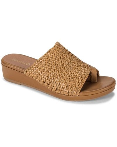 BareTraps Abey Woven Slip On Wedge Sandals - Brown