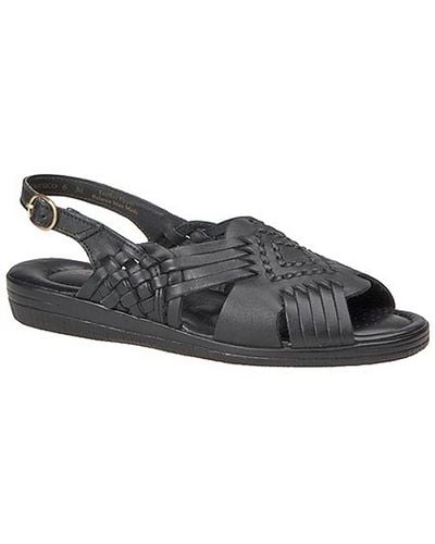 Softspots Tela Leather Slip On Slingback Sandals - Black