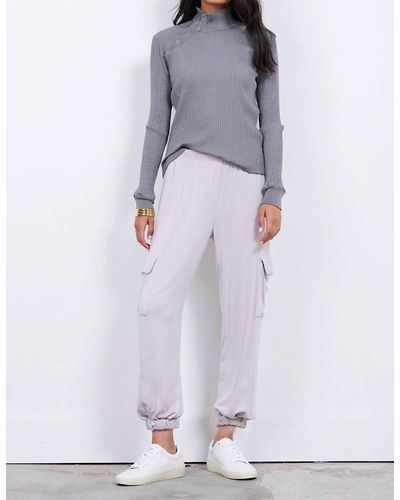 Lamade Andre Long Sleeve Snap Turtleneck Top - Gray