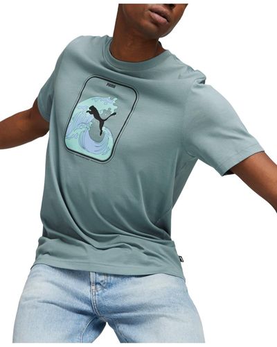 PUMA Knit Cotton Graphic T-shirt - Blue