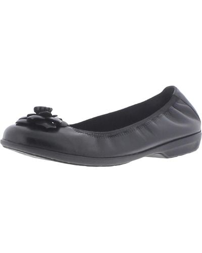 Walking Cradles Feature Leather Slip On Ballet Flats - Gray