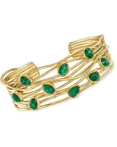 Ross-Simons Emerald Highway Cuff Bracelet - Green