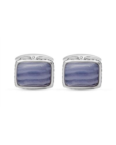 Monary Lace Agate Stone Cufflinks - Gray