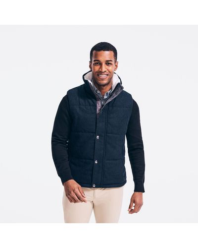 Nautica Quilted Wool Vest - Blue