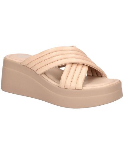 Bella Vita Maz-italy Slide Quilted Wedge Sandals - Pink