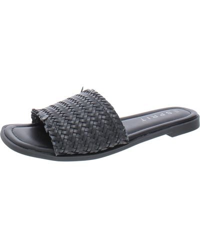 Esprit Summer Woven Peep-toe Slide Sandals - Black