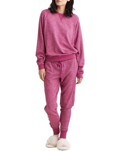 Papinelle So Soft Fleecy Knit jogger Pajama Set - Red